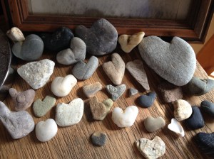 heart shaped rock pile